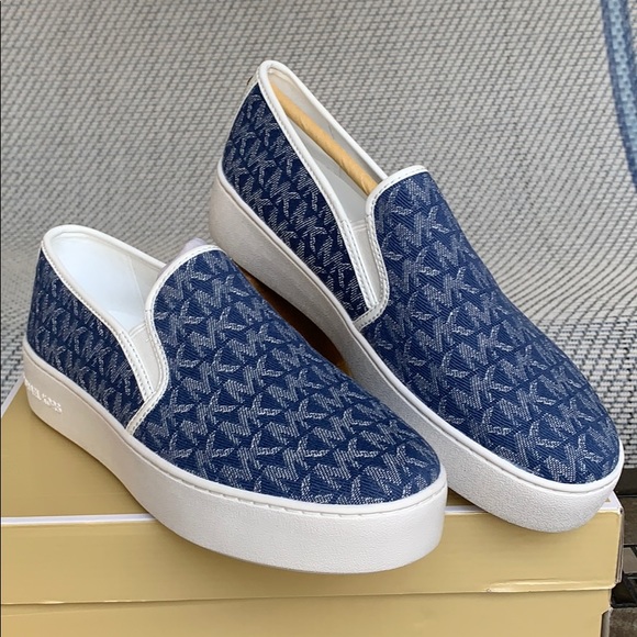 MICHAEL KORS TEDDY SLIP ON DENIM JACQUARD DENIM/Op - Picture 4 of 16